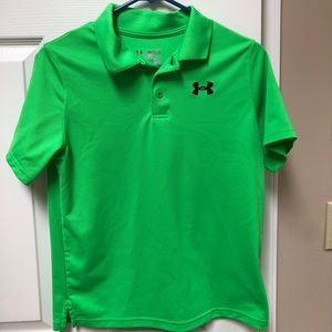 Youth Under Armour bright green polo shirt XL.